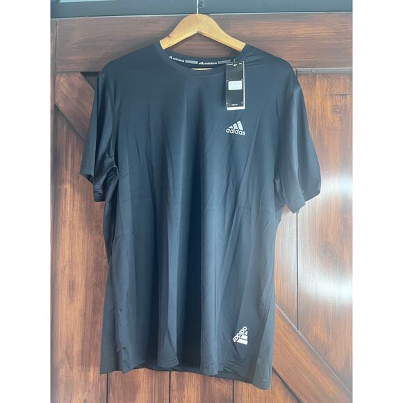 Adidas Climalite Black 2XL Men's Athletic Athleisure Tee Shirt New With Tags - Picture 1 of 6